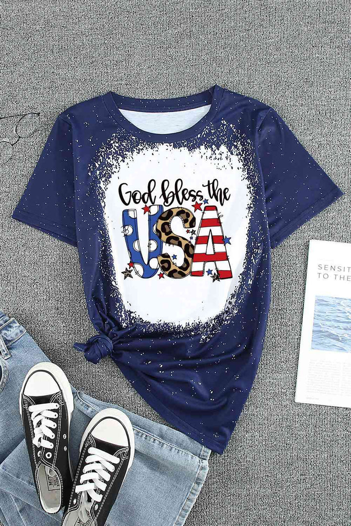 GOD BLESS THE USA Printed Tee Shirt | 1mrk.com