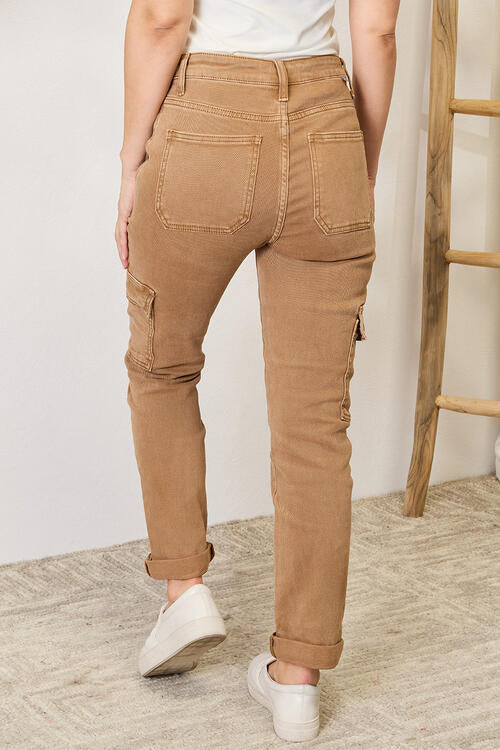 Risen Full Size High Waist Straight Jeans with Pockets | 1mrk.com