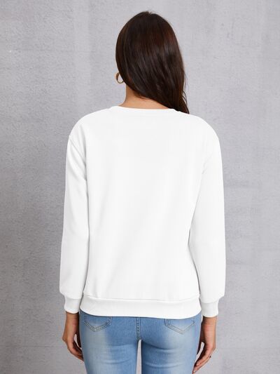 LOVE IS ALL YOU NEED Round Neck Sweatshirt | Trendsi