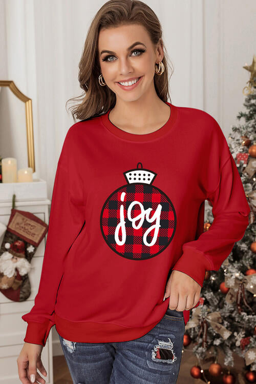 JOY Round Neck Long Sleeve Sweatshirt |1mrk.com