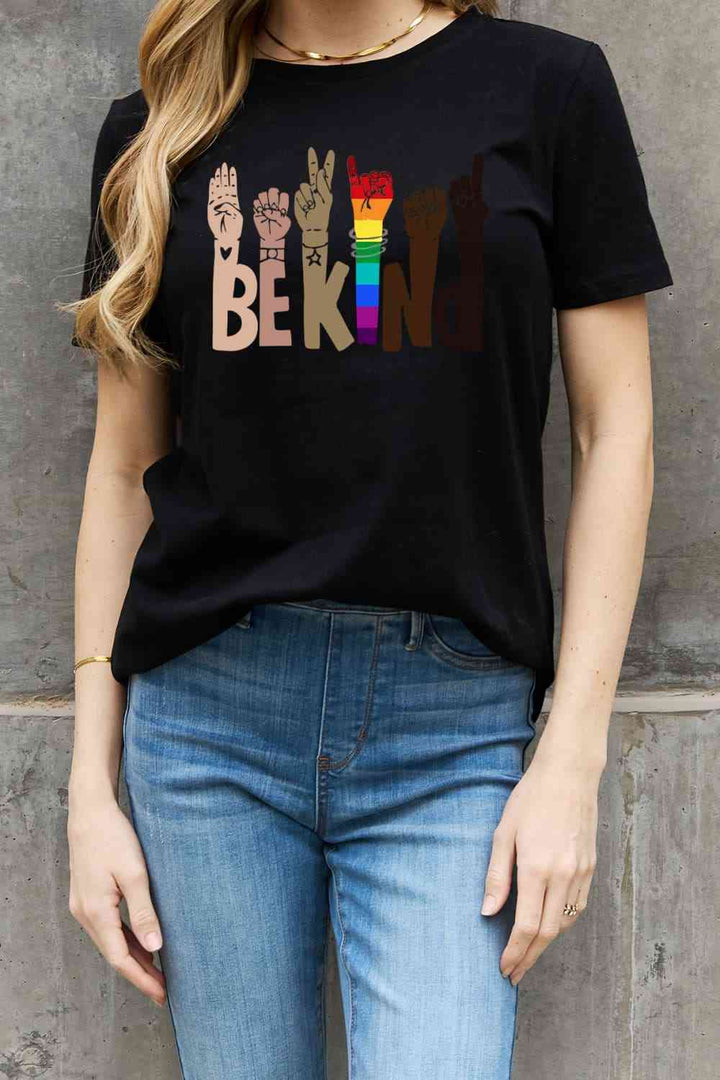 Simply Love Full Size BE KIND Graphic Cotton Tee | 1mrk.com