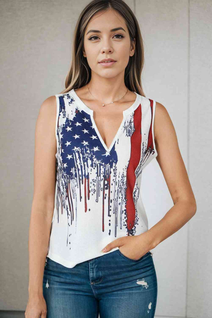 US Flag Notched Neck Tank | 1mrk.com