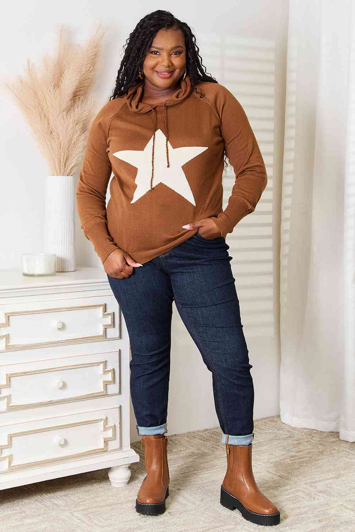 Heimish Full Size Star Graphic Hooded Sweater |1mrk.com