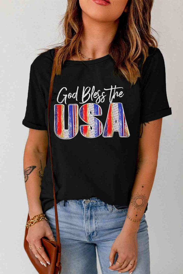 GOD BLESS THE USA Cuffed T-Shirt | 1mrk.com