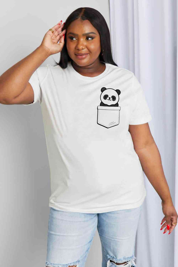 Simply Love Full Size Panda Graphic Cotton Tee | 1mrk.com