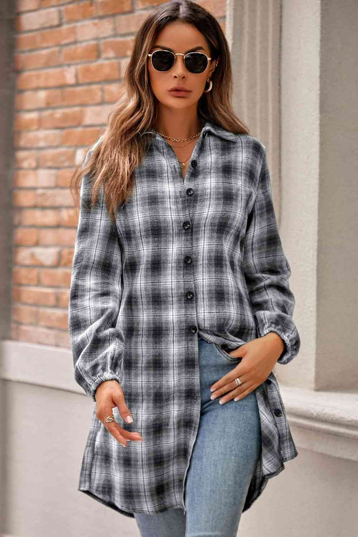 Plaid Tie Front Mini Shirt Dress | 1mrk.com