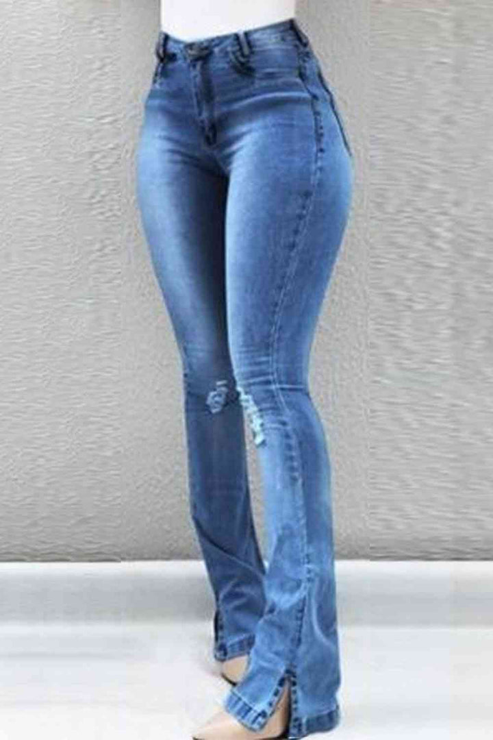 Buttoned Slit Jeans | 1mrk.com