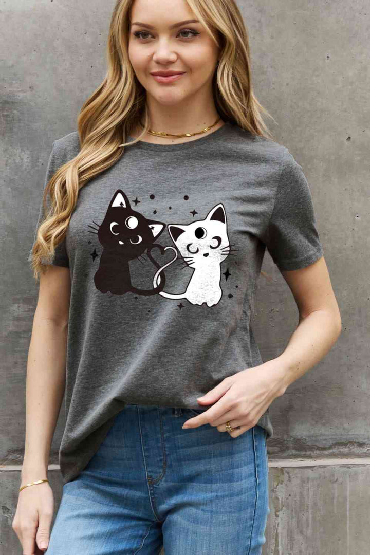 Simply Love Full Size Cats Graphic Cotton Tee | 1mrk.com