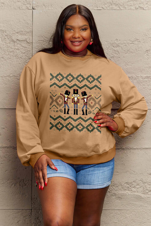 Simply Love Full Size Nutcracker Graphic Long Sleeve Sweatshirt |1mrk.com