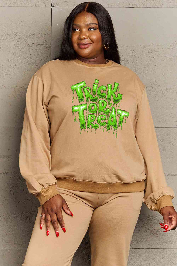 Simply Love Full Size TRICK OR TREAT Graphic Sweatshirt |1mrk.com