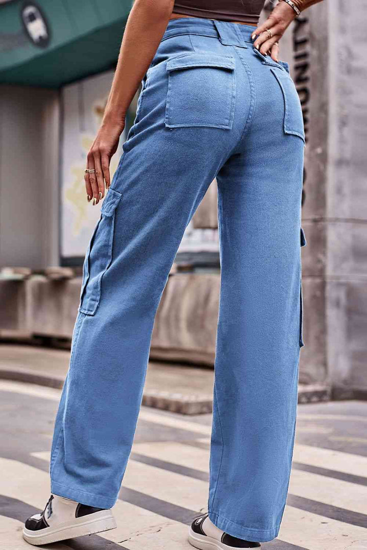 Buttoned High Waist Loose Fit Jeans | 1mrk.com