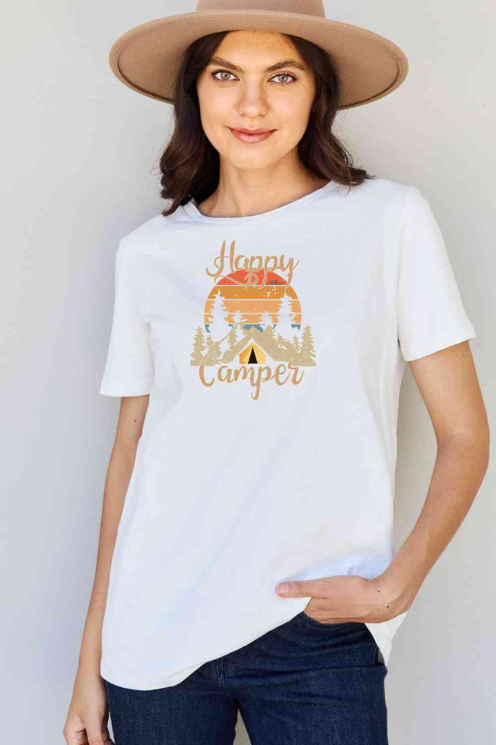 Simply Love Full Size HAPPY CAMPER Graphic T-Shirt | 1mrk.com