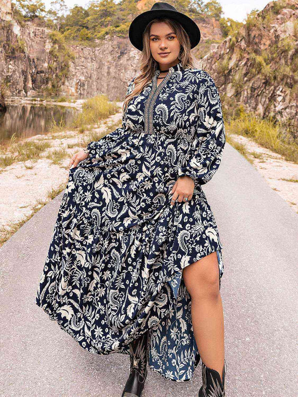 Plus Size Long Sleeve Maxi Dress | 1mrk.com