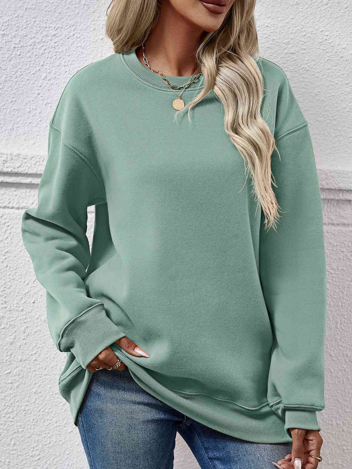 Round Neck Long Sleeve Sweatshirt |1mrk.com