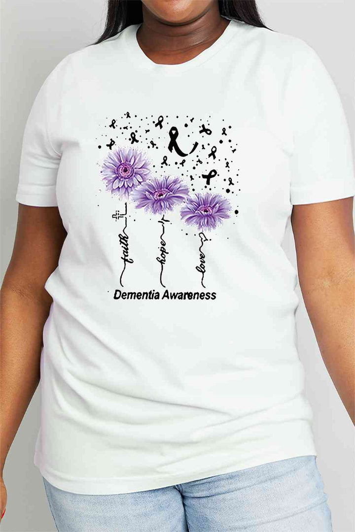 Simply Love Full Size DEMENTIA AWARENESS Graphic Cotton Tee | 1mrk.com