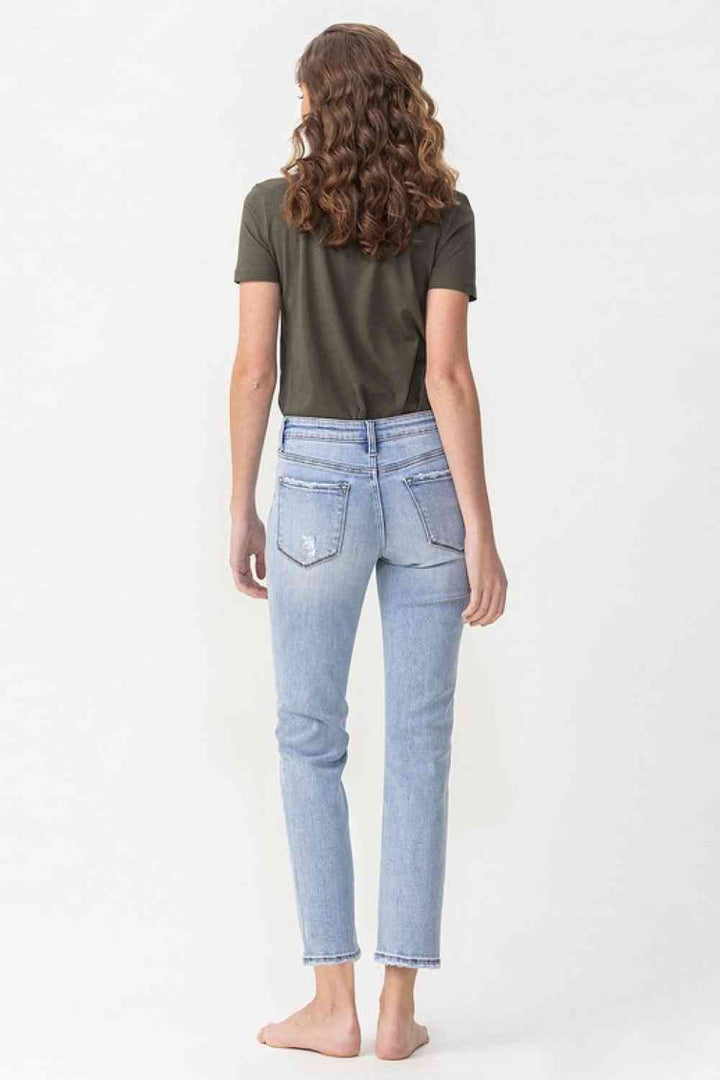 Lovervet Full Size Andrea Midrise Crop Straight Jeans | 1mrk.com