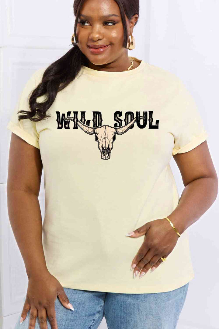 Simply Love Full Size WILD SOUL Graphic Cotton Tee | 1mrk.com