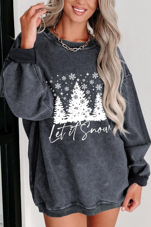 Christmas Tree Graphic Dropped Shoulder Sweatshirt |1mrk.com