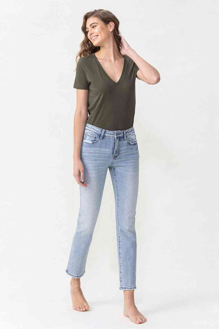Lovervet Full Size Andrea Midrise Crop Straight Jeans | 1mrk.com