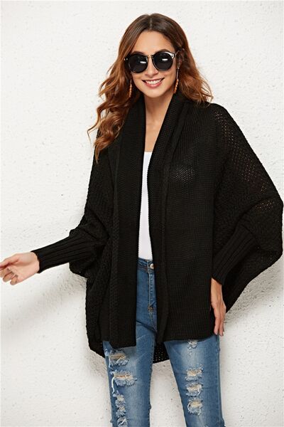 Open Front Batwing Sleeve Cardigan |1mrk.com