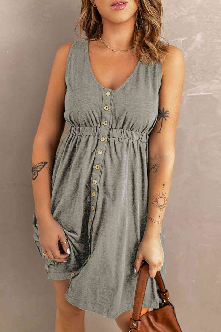 Sleeveless Button Down Mini Magic Dress | 1mrk.com