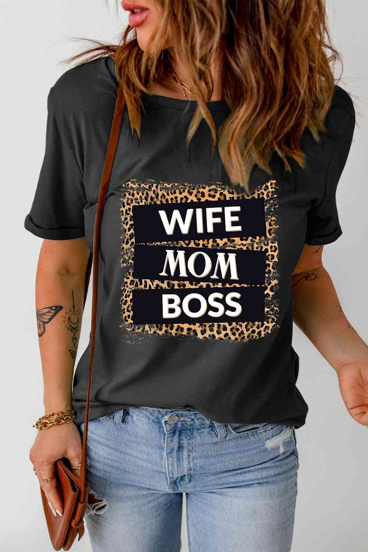 WIFE MOM BOSS Leopard Graphic Tee | 1mrk.com