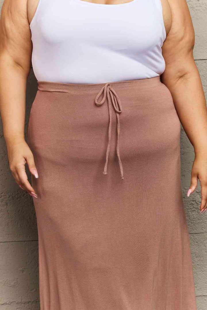 Culture Code For The Day Full Size Flare Maxi Skirt in Chocolate |1mrk.com