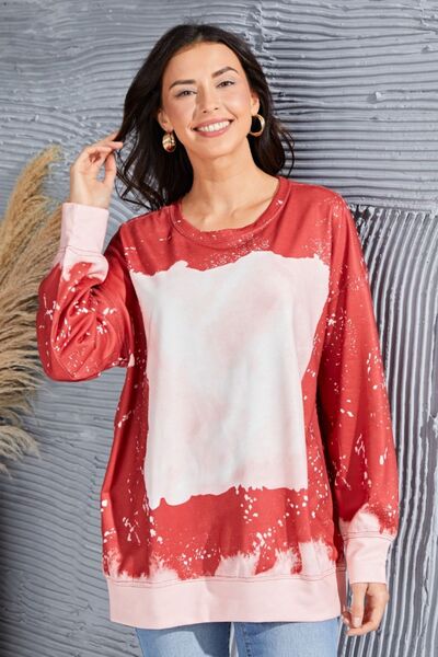 Tie Dye  Round Neck Long Sleeve Sweatshirt |1mrk.com