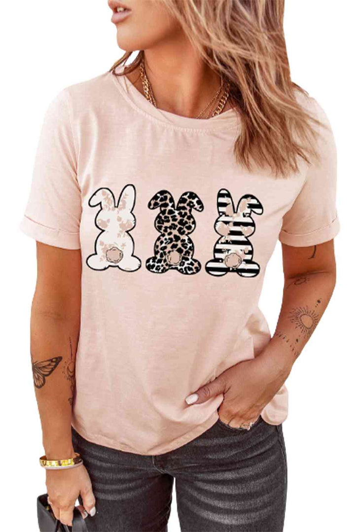 Easter Bunny Graphic Cuffed Tee Shirt | 1mrk.com