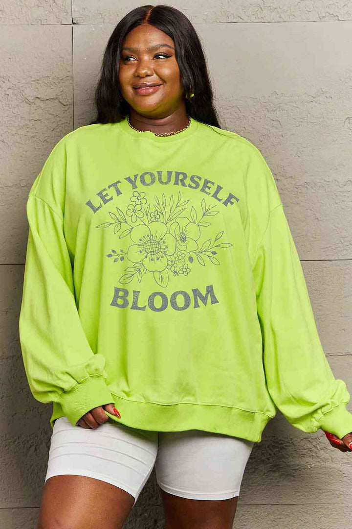 Simply Love Simply Love Full Size LET YOURSELF BLOOM Graphic Sweatshirt |1mrk.com