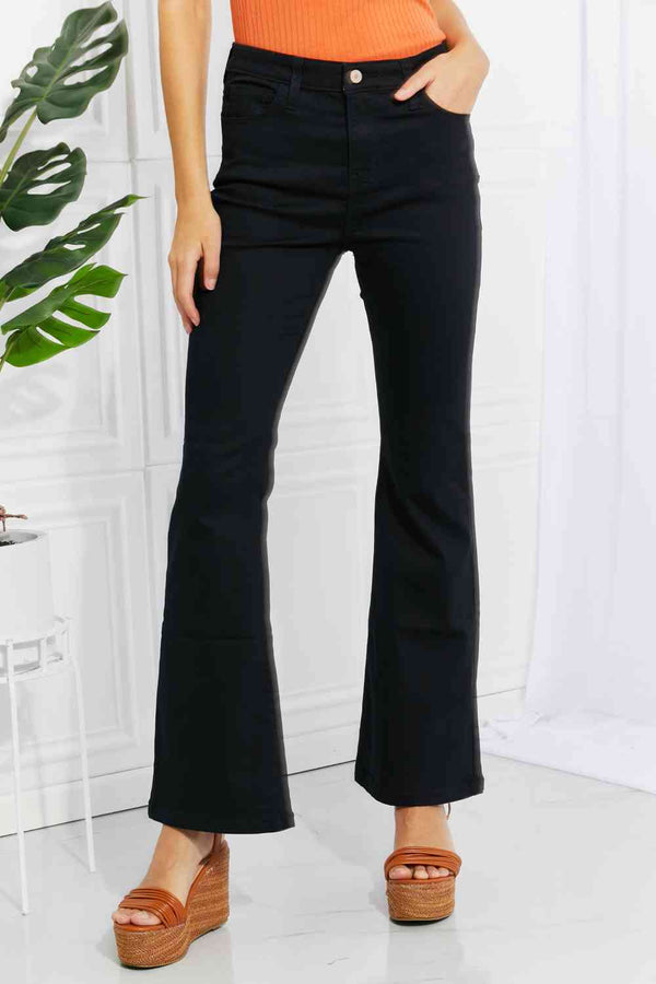 Zenana Clementine Full Size High-Rise Bootcut Jeans in Black |1mrk.com