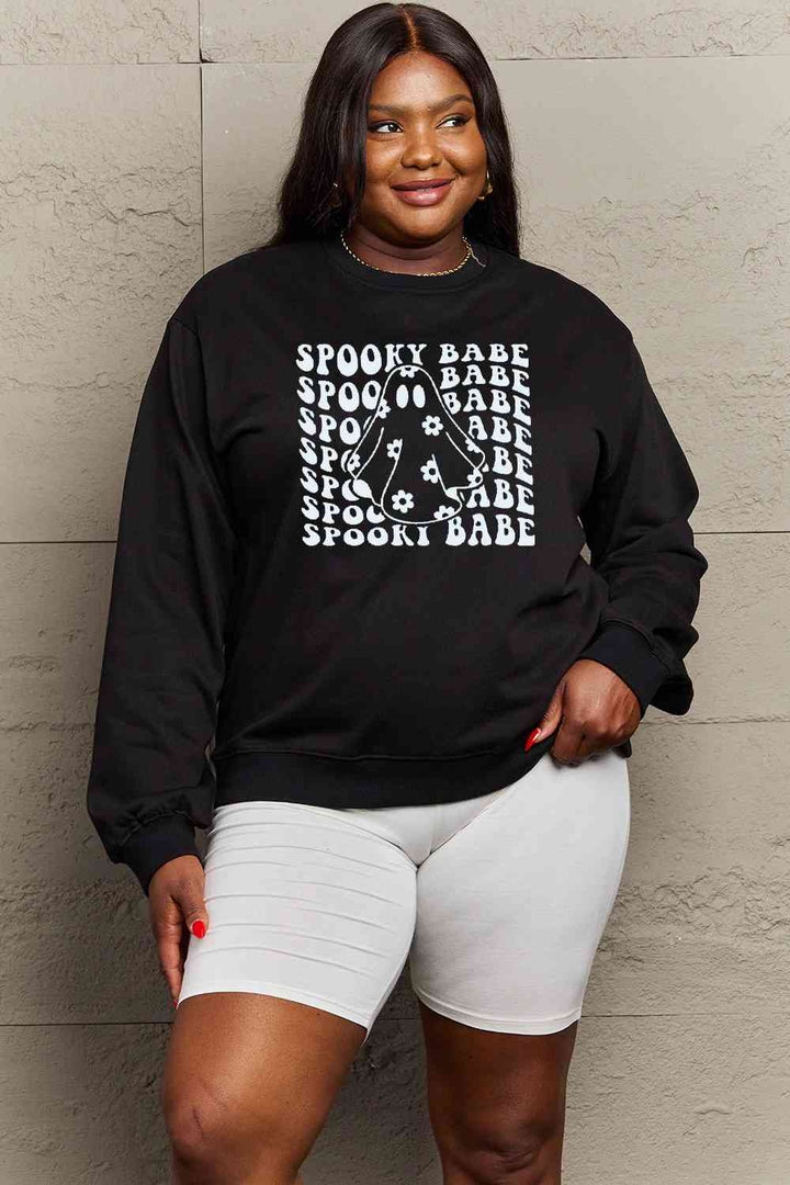 Simply Love Full Size SPOOKY BABE Graphic Sweatshirt |1mrk.com