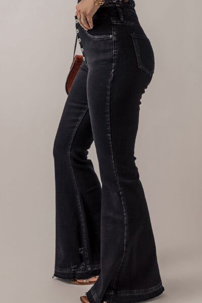 Button-Fly Flare Jeans with Pockets | 1mrk.com