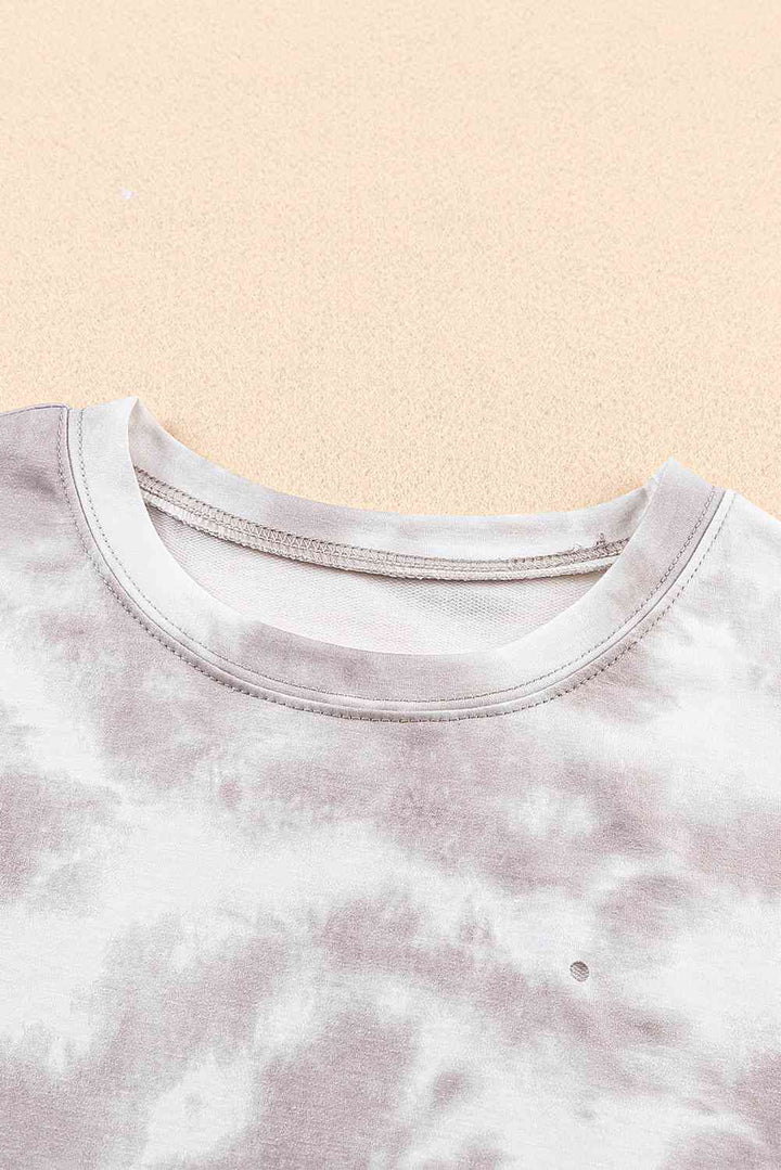Tie-Dye Round Neck Short Sleeve Tunic Tee | 1mrk.com