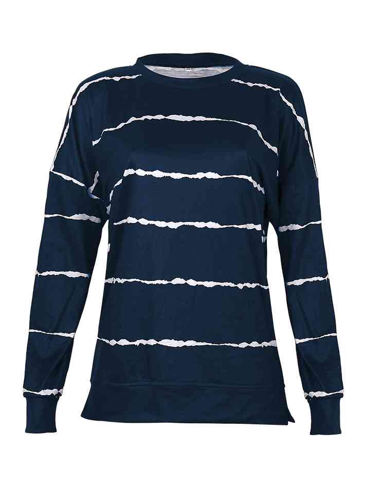 Striped Round Neck T-Shirt |1mrk.com