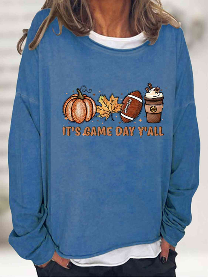 Full Size IT'S GAME DAY Y'ALL Graphic Sweatshirt |1mrk.com