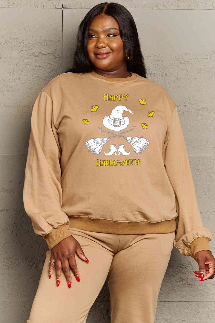 Simply Love Full Size HAPPY HALLOWEEN Graphic Sweatshirt |1mrk.com