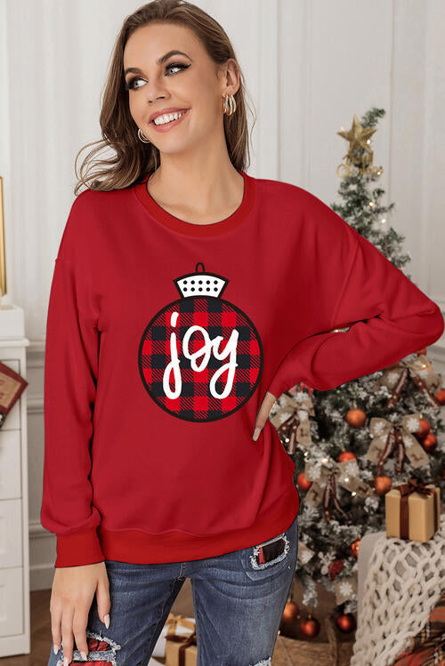 JOY Round Neck Long Sleeve Sweatshirt |1mrk.com