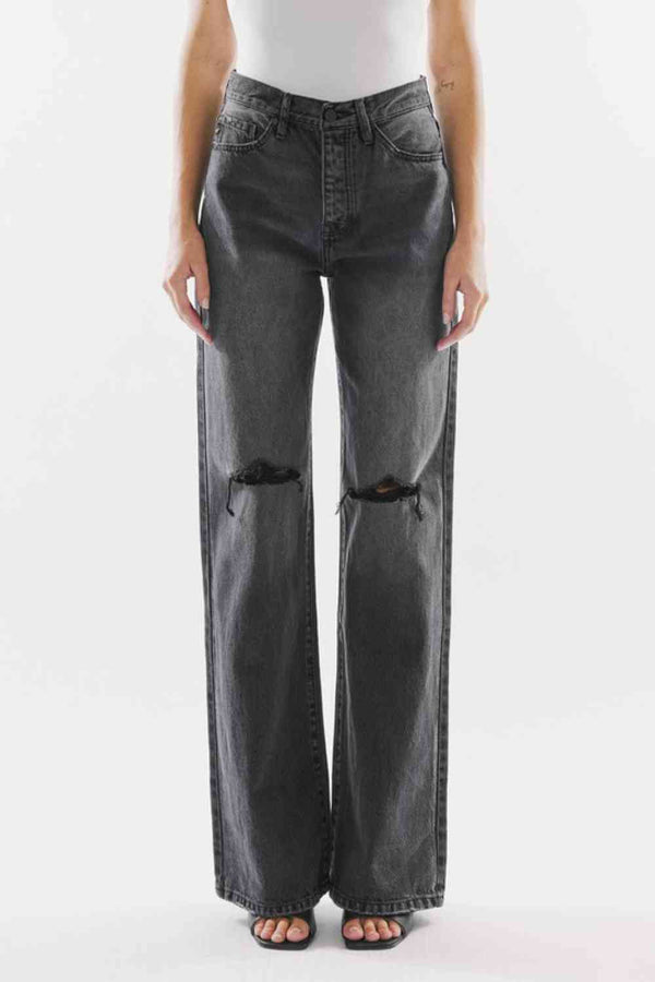 Kancan High Waist Distressed Knee Jeans | 1mrk.com