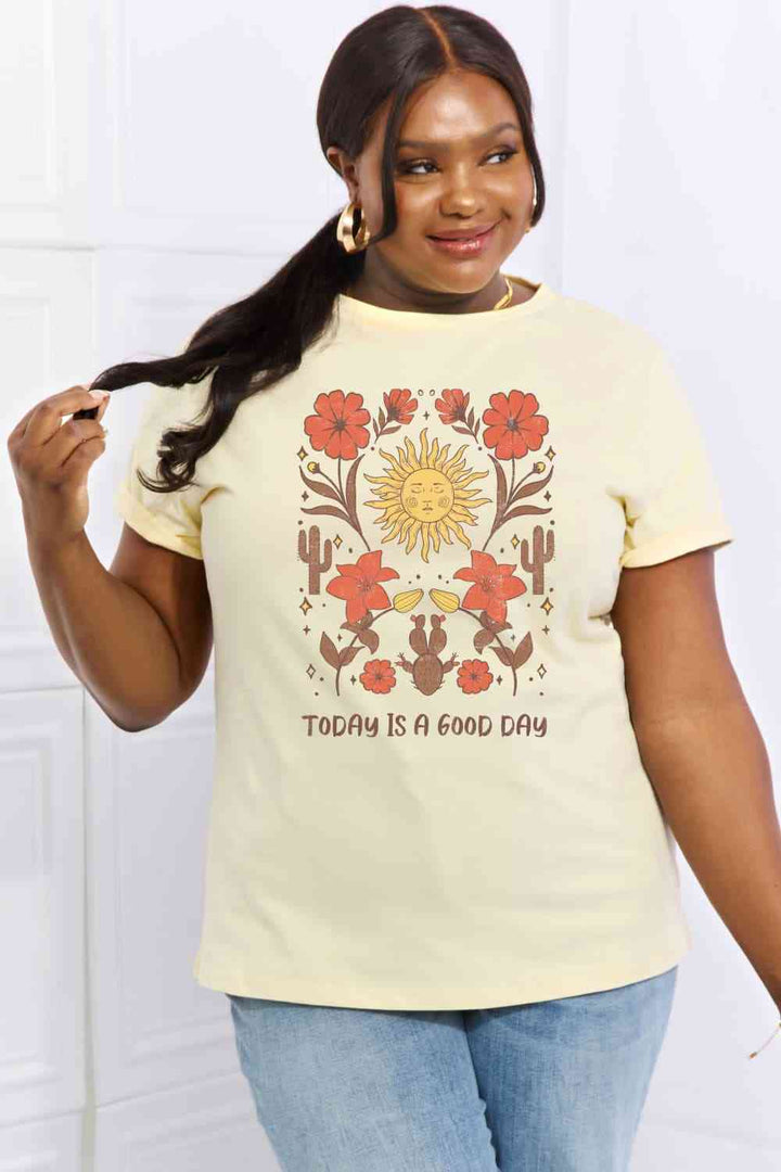 Simply Love Full Size TODAY IS A GOOD DAY Graphic Cotton Tee | 1mrk.com