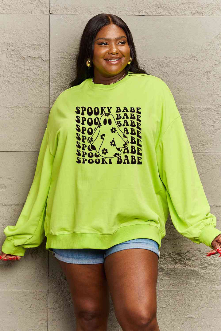 Simply Love Full Size SPOOKY BABE Graphic Sweatshirt |1mrk.com