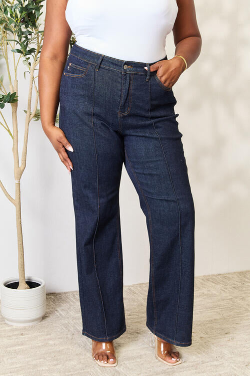 Judy Blue Full Size High Waist Wide Leg Jeans | 1mrk.com