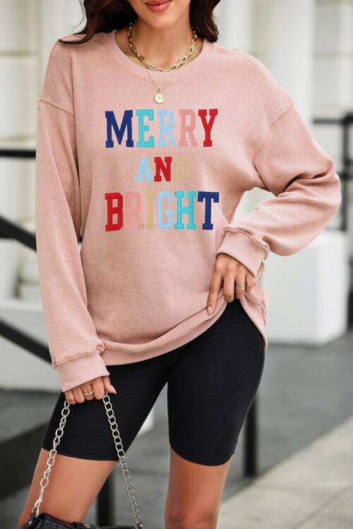 MERRY AND BRIGHT Graphic Sweatshirt |1mrk.com