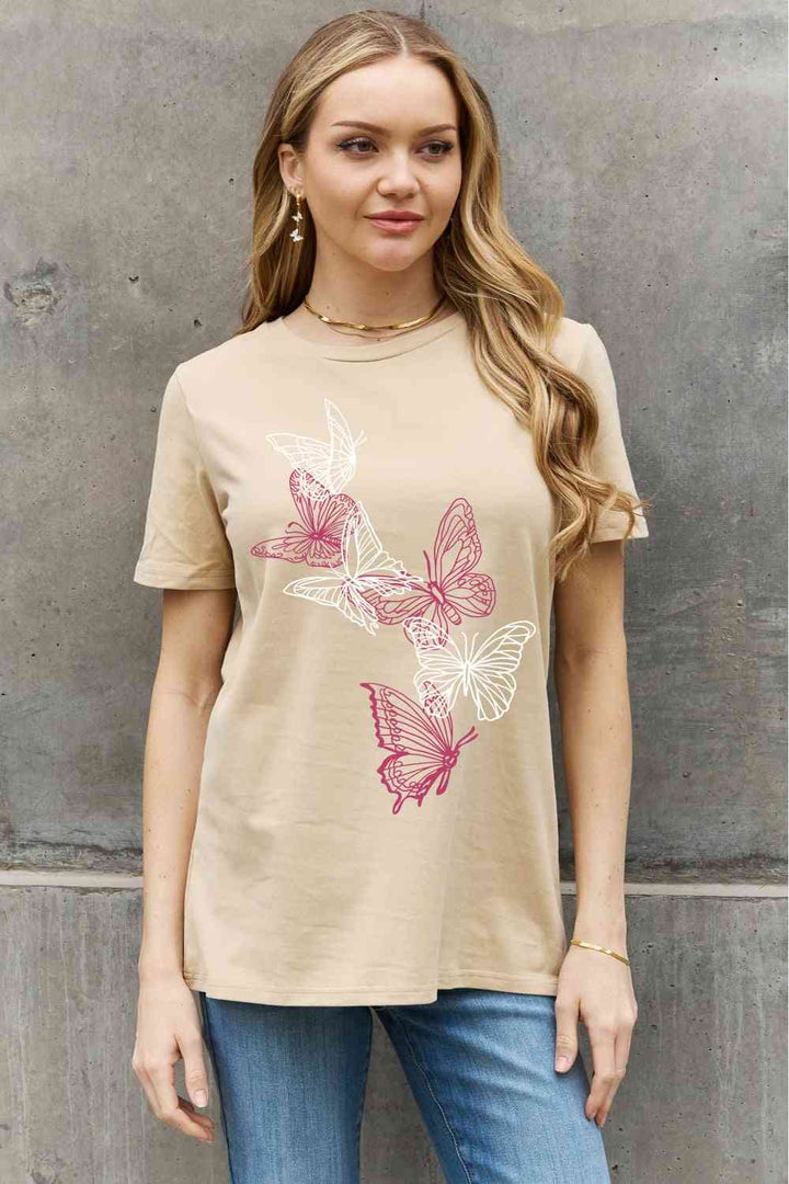 Simply Love Simply Love Full Size Butterfly Graphic Cotton Tee | 1mrk.com