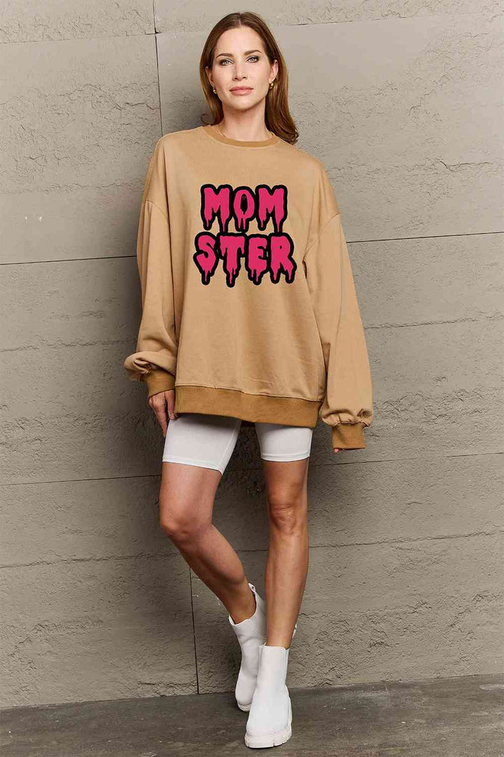 Simply Love Full Size MOM STER Graphic Sweatshirt |1mrk.com