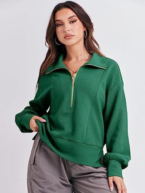 Half Zip Up Collared Sweatshirts |1mrk.com