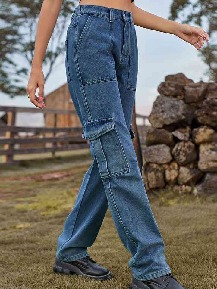 Pocketed Long Jeans | 1mrk.com