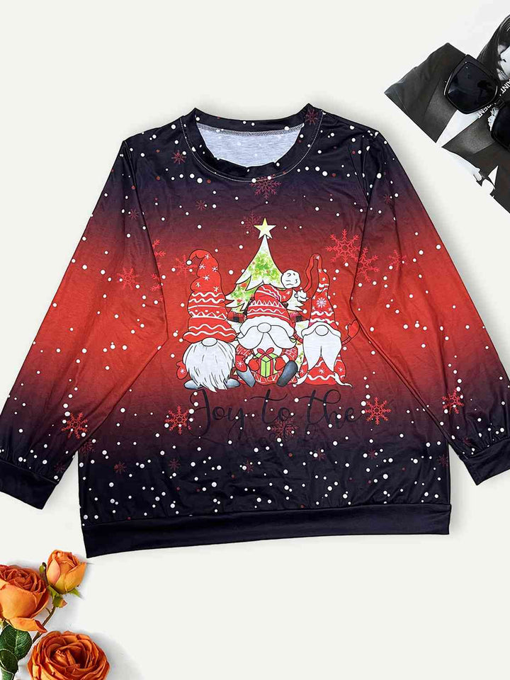 Plus Size Christmas Element Long Sleeve Sweatshirt | 1mrk.com