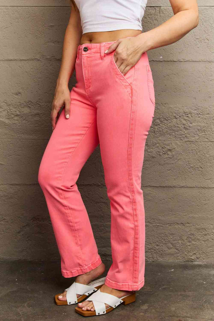 RISEN Kenya Full Size High Waist Side Twill Straight Jeans | 1mrk.com