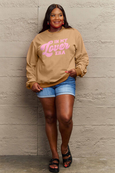 Simply Love Full Size IN MY LOVER ERA Round Neck Sweatshirt | Trendsi